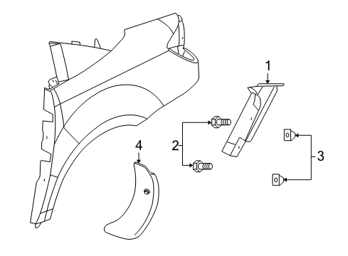 2004 Saturn Ion Applique,Quarter Panel Upper *Black Diagram for 22678239