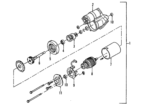 1993 Pontiac Firebird Bearing,Starter Armature Commutator End Diagram for 9440924