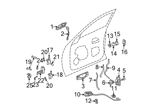 2000 Cadillac DeVille Front Door Diagram 2 - Thumbnail