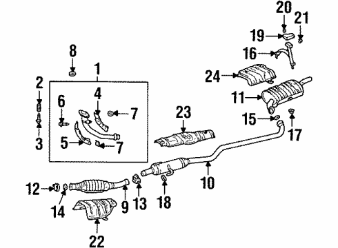 1999 Chevy Prizm Bolt,Exhaust Manifold Pipe Diagram for 88973011