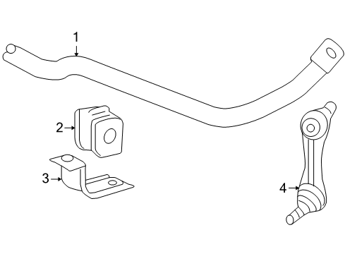 2005 Cadillac XLR Stabilizer Bar & Components - Front Diagram