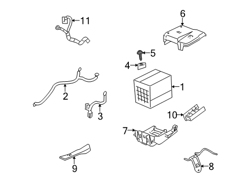 2008 Saturn Aura Cover,Battery Diagram for 25901331