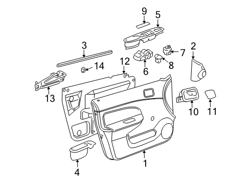 2005 Chevy Cobalt Plate Assembly, Front Side Door Accessory Switch Mount *Neutral L Diagram for 15799319