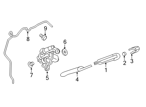 2019 Chevy Spark Lift Gate - Wiper & Washer Components Diagram