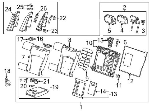 2013 Cadillac XTS Liner, Rear Seat Armrest Cup Holder Diagram for 13579066