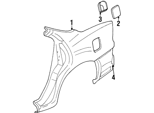 2002 Oldsmobile Intrigue Quarter Panel & Components Diagram