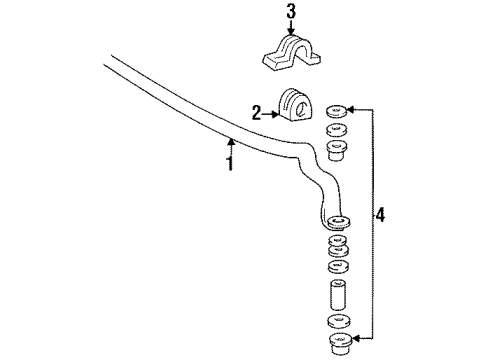 1995 Oldsmobile 98 Stabilizer Bar & Components - Front Diagram