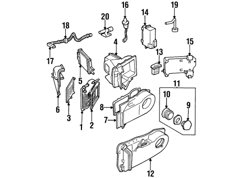 1995 Cadillac Seville Heater Core & Control Valve Diagram