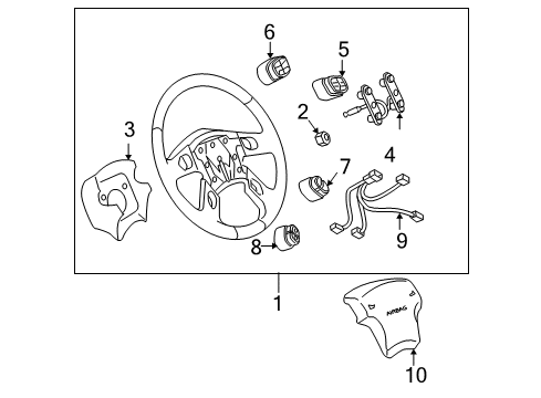 2003 GMC Sierra 2500 Shroud,Steering Wheel (Vy Dark Pewter) *Pewter Diagram for 16868715