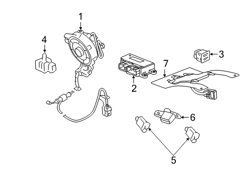 2017 GMC Sierra 2500 HD Air Bag Components Diagram 2 - Thumbnail