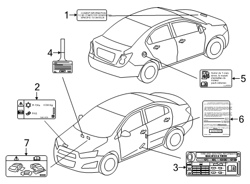 2016 Buick Encore Label, Tire Pressure Diagram for 42526509