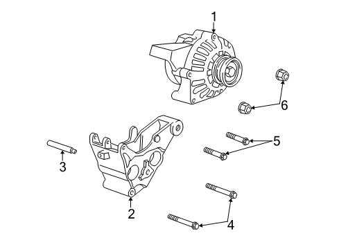 2002 GMC Sierra 1500 Alternator Diagram 1 - Thumbnail