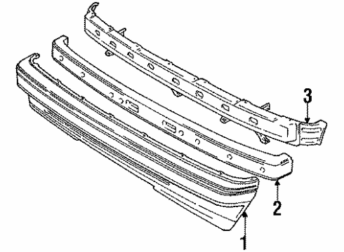 1998 Chevy Tracker Front Bumper, Cover *Black Diagram for 91173383