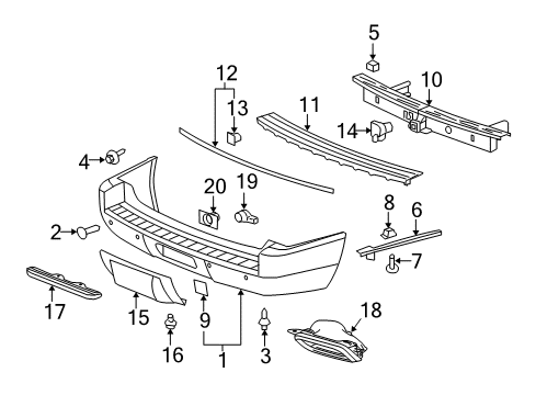 2014 Chevy Tahoe Applique, Rear Closure Center *"No Color" Diagram for 23168608