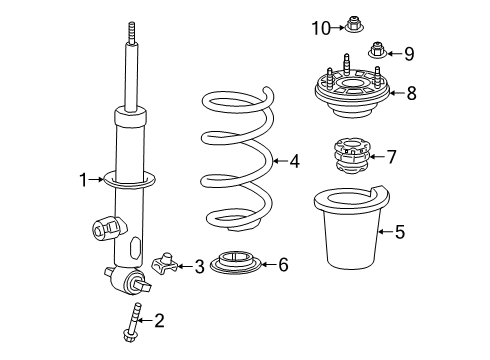 2020 GMC Sierra 1500 Struts & Components - Front Diagram