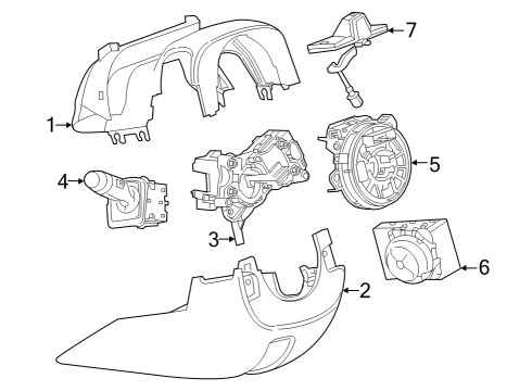 2022 Chevy Silverado 1500 Shroud, Switches & Levers Diagram