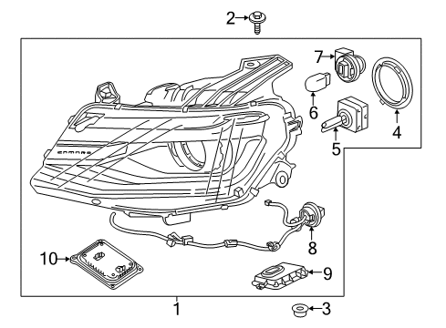 2022 Chevy Camaro Headlamp Components Diagram 1 - Thumbnail