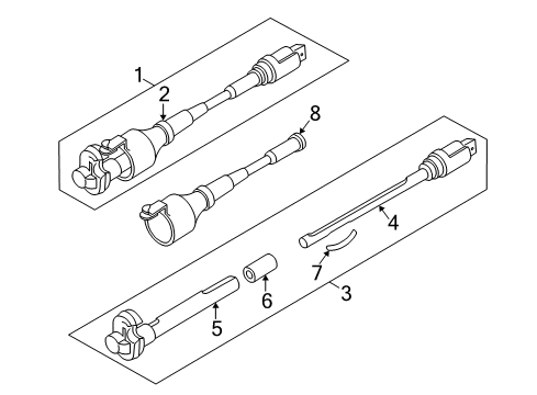 1994 GMC Sonoma Steering Column Intermediate Shaft Kit Diagram for 26027261