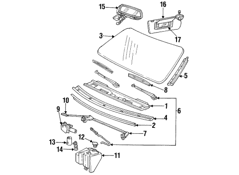 1994 Chevy Caprice Mirror Assembly, Inside Rear View Diagram for 10206750