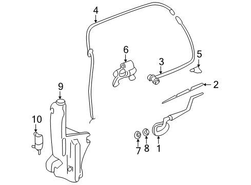 2000 GMC Yukon XL 1500 Wiper & Washer Components Diagram 1 - Thumbnail