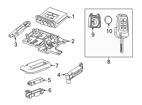 2015 Chevy SS Keyless Entry Components Diagram