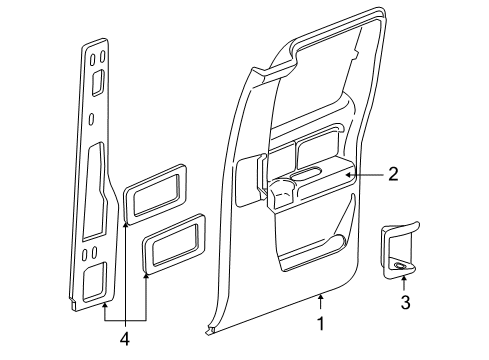 2001 Chevy Silverado 1500 Panel Assembly, Rear Side Door Trim *Pewter R Diagram for 15291354