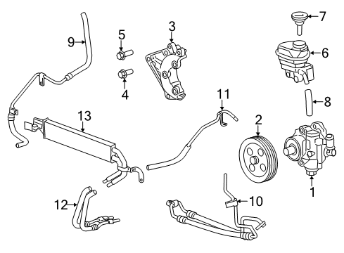 2012 Cadillac CTS P/S Pump & Hoses, Steering Gear & Linkage Diagram 14 - Thumbnail