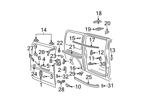 2021 Chevy Express 3500 Lock & Hardware Diagram 6 - Thumbnail