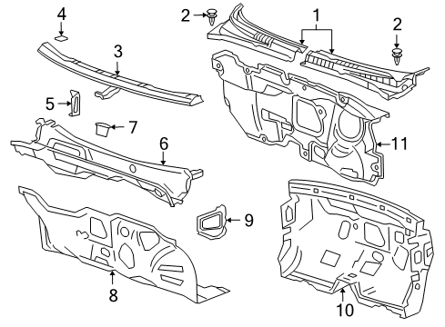 2013 Chevy Cruze Panel Assembly, Air Inlet Grille Diagram for 95321394