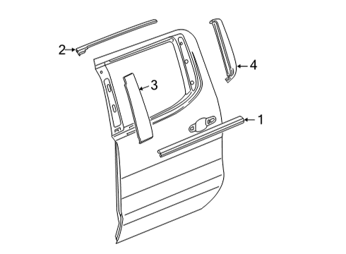 2024 Chevy Silverado 3500 HD Exterior Trim - Rear Door Diagram 2 - Thumbnail