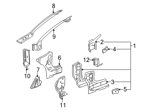 1996 Pontiac Sunfire FRAME, Windshield Frame Diagram for 22650639