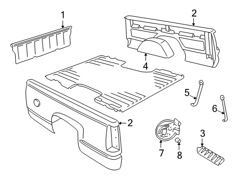 2000 Chevy K2500 Front & Side Panels Diagram 1 - Thumbnail