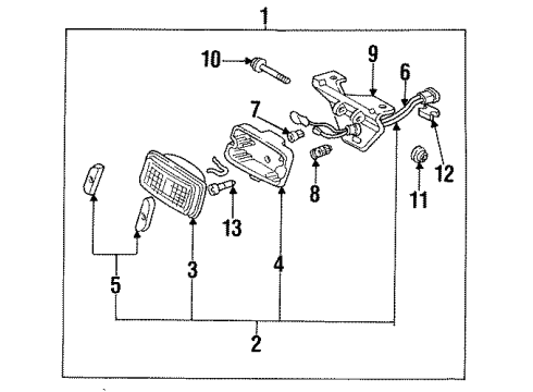 1993 Pontiac Grand Prix Lamp Assembly, Front Fog Diagram for 16530218