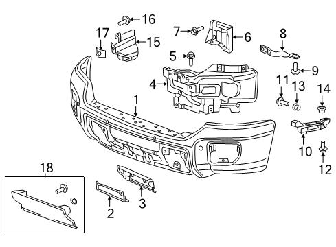 2016 GMC Sierra 2500 HD Bar, Front Bumper Imp Diagram for 23178907