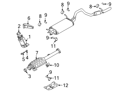 2000 Chevy Tracker BRACKET, Exhaust Pipe Diagram for 30021699