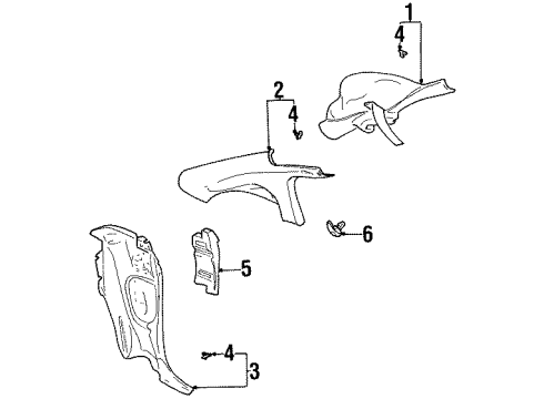 2001 Saturn SC2 Interior Trim - Quarter Panels Diagram 1 - Thumbnail