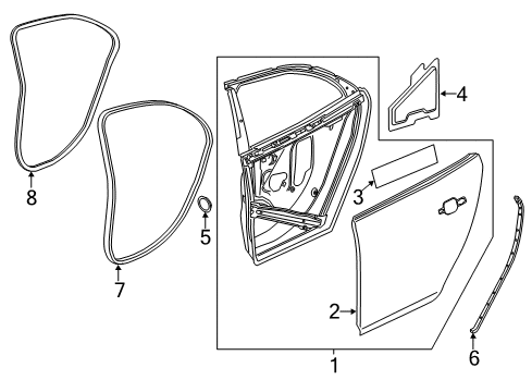 2014 Chevy Malibu Rear Side Door Window Regulator Assembly Diagram for 22836742