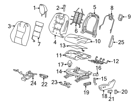 2014 Chevy Camaro Driver Seat Components Diagram 5 - Thumbnail