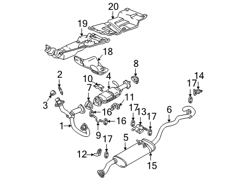 1999 GMC Sonoma Exhaust Components Diagram 2 - Thumbnail