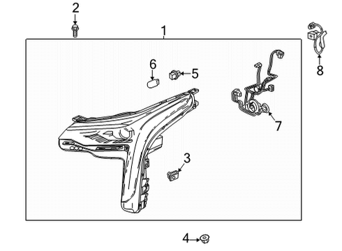 2021 Cadillac CT4 Headlamp Components Diagram 2 - Thumbnail