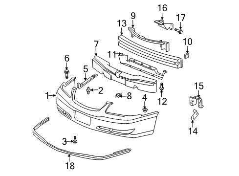 2002 Chevy Impala Front Bumper Diagram