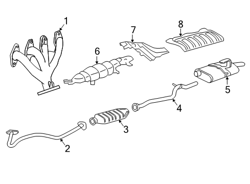 1995 Chevy Cavalier Exhaust Muffler Assembly (W/Tail Pipe) Diagram for 22570032