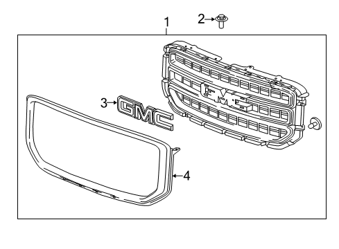 2020 GMC Yukon XL Grille & Components Diagram