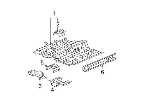 2005 Chevy Malibu Pillars, Rocker & Floor - Floor & Rails Diagram 2 - Thumbnail