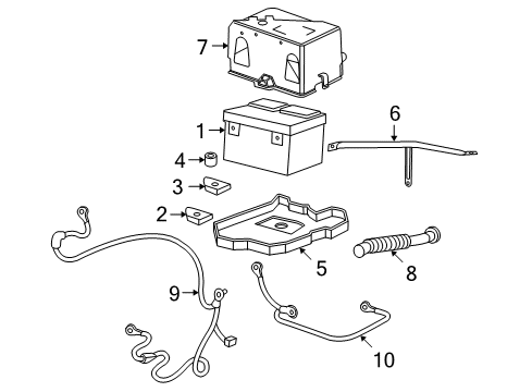 2006 Buick Rainier Cable Asm,Battery Negative Diagram for 88987109