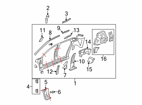 2008 Cadillac DTS Uniside Diagram 1 - Thumbnail