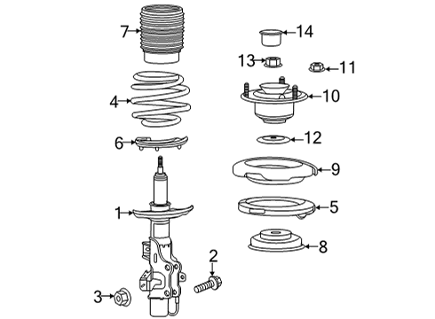 2020 Cadillac CT5 Struts & Components - Front Diagram 1 - Thumbnail