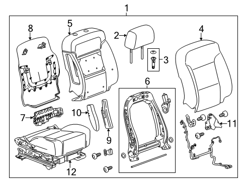 2017 Chevy Suburban Passenger Seat Components Diagram 4 - Thumbnail