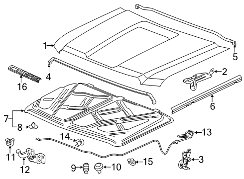 2018 GMC Sierra 2500 HD Hood & Components, Body Diagram 2 - Thumbnail