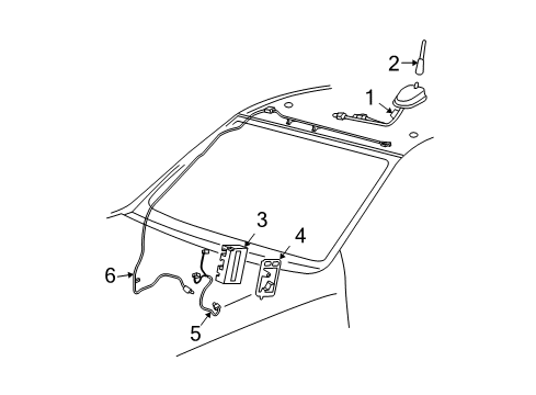 2012 GMC Canyon Cable Assembly, Mobile Telephone Antenna & Digital Radio Receiver Diagram for 20929426